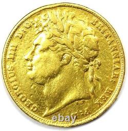 1822 Britain George IV Gold Sovereign Coin 1S VF / XF Details Rare