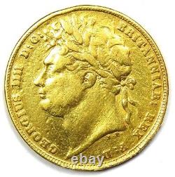 1822 Britain George IV Gold Sovereign Coin 1S VF / XF Details Rare