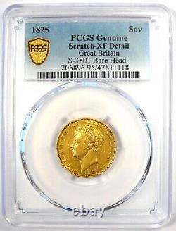 1825 Gold Britain England George IV Gold Sovereign Coin 1S PCGS XF Detail (EF)