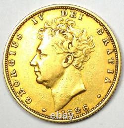 1826 Gold Britain England George IV Gold Sovereign Coin 1S VF / XF Details