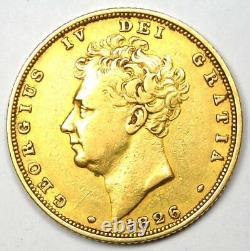 1826 Gold Britain England George IV Gold Sovereign Coin 1S VF / XF Details