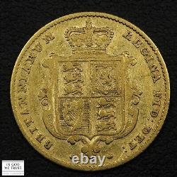 1844 Great Britain Victoria Gold Half Sovereign 1/2S 1st left facing Young Head