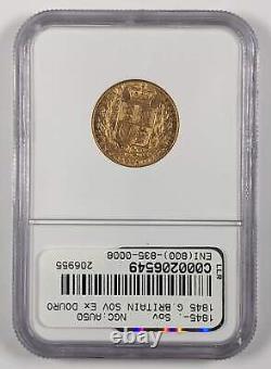 1845 Great Britain Gold Sovereign Douro Treasure NGC AU50