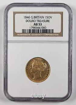 1846 Great Britain Gold Sovereign Douro Treasure NGC AU53