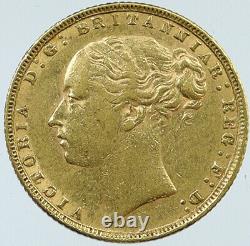 1872 GREAT BRITAIN UK Queen Victoria OLD Gold Sovereign British Coin i118158