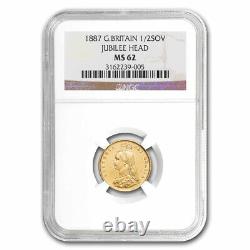 1887 Great Britain Gold 1/2 Sovereign Victoria Jubilee MS-62 NGC SKU#281694