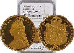1887 Great Britain Victoria gold 1/2 Sovereign NGC PR63 Ultra Cameo