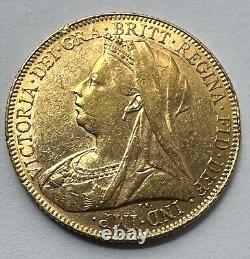 1901 United Kingdom Great Britain 1 Sovereign Old Head Victoria Gold Coin