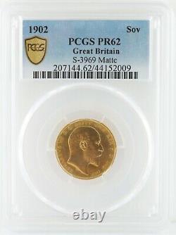 1902 1 Sovereign Matte Great Britain Gold Coin PCGS PR62