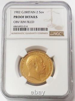 1902 Gold Matte Proof Great Britain 2 Pound Double Sovereign Ngc Proof Details
