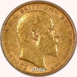 1903 Great Britain Sovereign Gold Coin for Edward VII, AU Condition
