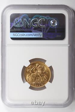 1909 Great Britain Gold 1 Sovereign NGC MS62 1 Sov