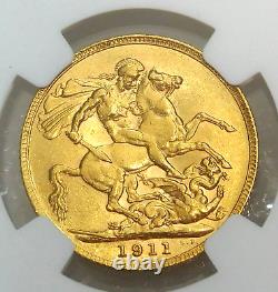 1911 Great Britain Gold Sovereign NGC AU58 Superb Luster Just Graded PQ #A703