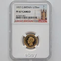 1937 Great Britain George VI Sovereign Gold Proof 4-Coin Set NGC PF 6567