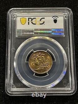1957 Gold Sovereign Coin Great Britain St. George PCGS AU 58