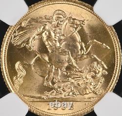 1958 Great Britain Elizabeth II Gold Sovereign Gem Ngc Ms 65 Low Pop Rarity R4