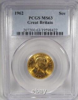 1962 Great Britain Queen Elizabeth II Gold Sovereign PCGS MS63 AM260