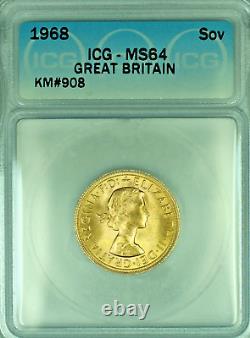 1968 Great Britain Sovereign Gold Coin ICG MS 64 C