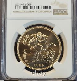 1985 Great Britain Gold 5 Sovereign Ngc Ms 69 High Grade Beautiful Bright Coin