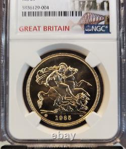 1985 Great Britain Gold 5 Sovereign Saint George Ngc Ms 69 Beautiful Gem Bu