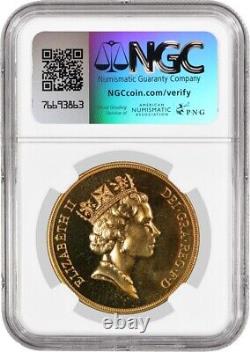 1986 5 Sovereign Gold Great Britain Queen Elizabeth II NGC MS68 DPL Coin