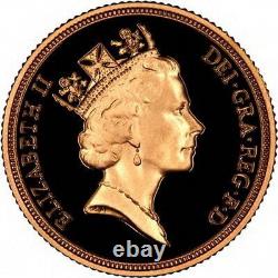 1987 Great Britain 1/4 Oz. 2355 Agw Gold Sovereign Queen Elizabeth Proof Coin