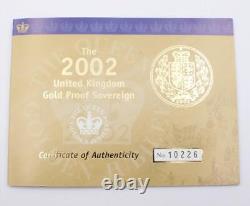 2002 Great Britain Gold sovereign with Royal Mint cert and box Gem Proof