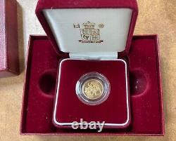 2007 Great Britain Gold Proof Half Sovereign. 1177 oz fine gold Box & Coa