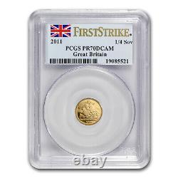 2011 Great Britain Gold 1/4 Sovereign PR-70 PCGS (1st Strike)