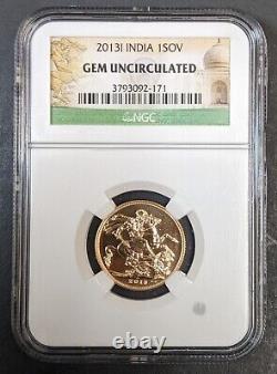 2013 I Great Britain India Gold Sovereign NGC Gem Uncirculated