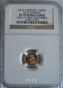 2015 Great Britain Gold 1/4 Sovereign NGC PF-70 Ult. Cameo