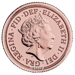 2022 Great Britain Gold Quarter Sovereign. QE II Platinum Jubilee. 1/4 SOV DPL