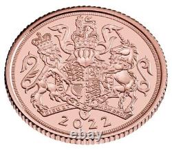 2022 Great Britain Gold Quarter Sovereign. QE II Platinum Jubilee. 1/4 SOV DPL