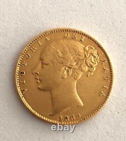 Error-great Britain 1869 Gold Shield Sovereign Victoria