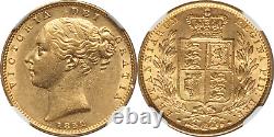 Great Britain 1852 Victoria Gold Sovereign NGC MS-60