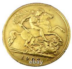 Great Britain 1907 Gold 1/2 Sovereign XF Edward VII