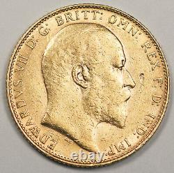 Great Britain 1910 UK Full Sovereign Gold Coin XF/AU King Edward VII KM#805