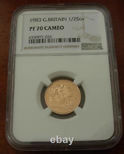 Great Britain 1983 Gold 1/2 Sovereign NGC PF70 Cameo
