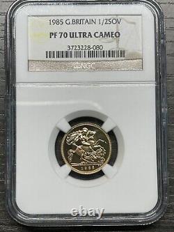 Great Britain 1985 1/2 Sovereign Gold NGC PF70 ULTRA CAMEO SKU#2523