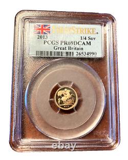 Great Britain 2013 Gold 1/4 Sovereign PCGS PR69DCAM