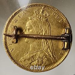 Great Britain Victorian Love Token On Gold Half Sovereign 1880's