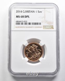 MS68 DPL 2014 Great Britain 1 Sovereign Gold NGC 9783