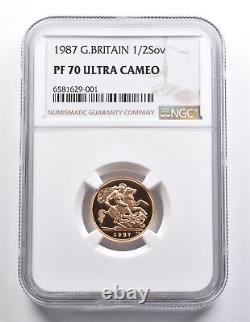 PF70 UCAM 1987 Great Britain Gold 1/2 Sovereign NGC 5065