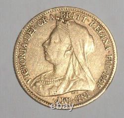 Queen Victoria Half Sovereign 1900 Gold CoinWidow Head Great Britain