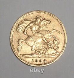Queen Victoria Half Sovereign 1900 Gold CoinWidow Head Great Britain